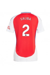 Arsenal William Saliba #2 Voetbaltruitje Thuis tenue Dames 2024-25 Korte Mouw